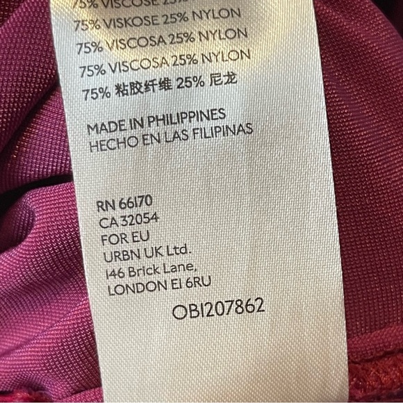 By Anthropologie Red Velvet Dress Long Sleeve XS - Picture 11 of 11